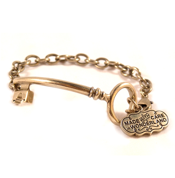 Disney Couture™ Alice In Wonderland Gold Key w/Chain Bracelet